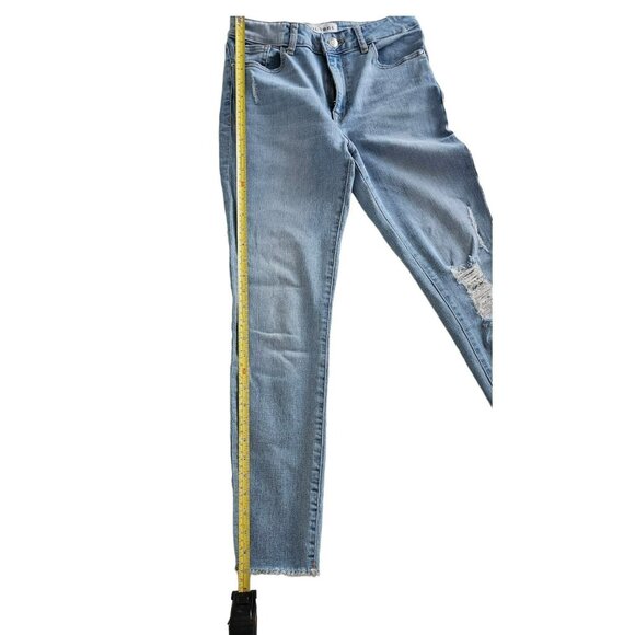 DL1961 Jeans Women Sz 26 Blue Instaslim Ankle Mid-Rise Distressed Thrashed - Picture 8 of 15